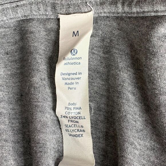 Lululemon Gray 5 Year Basic V Neck Heathered Core Tee Shirt Short Sleeves Medium - Picture 5 of 5